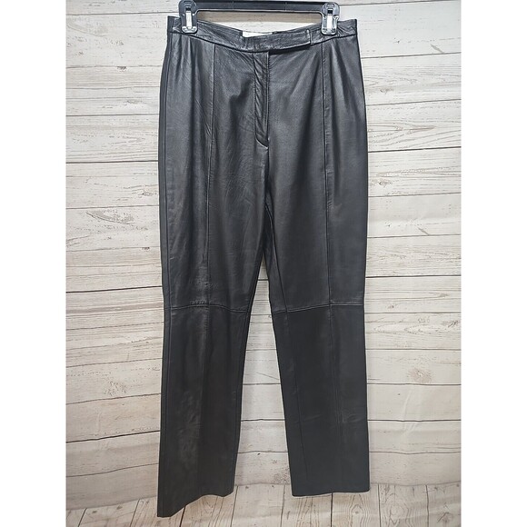 Croft and Barrow Lambskin Leather Pants Women's Size 8 Straight Lined High Waist - Picture 1 of 12
